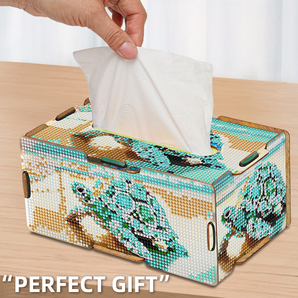 Diamond Painting Tissue Box Kits Decorative Rhinestone Craft Kit (Turtle)