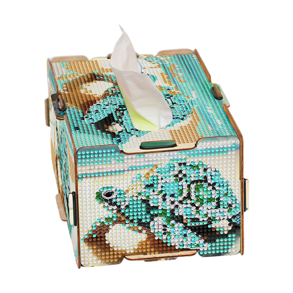 Diamond Painting Tissue Box Kits Decorative Rhinestone Craft Kit (Turtle)