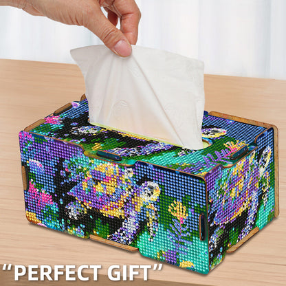 Diamond Painting Tissue Box Kits Decorative Rhinestone Craft Kit (Turtle)