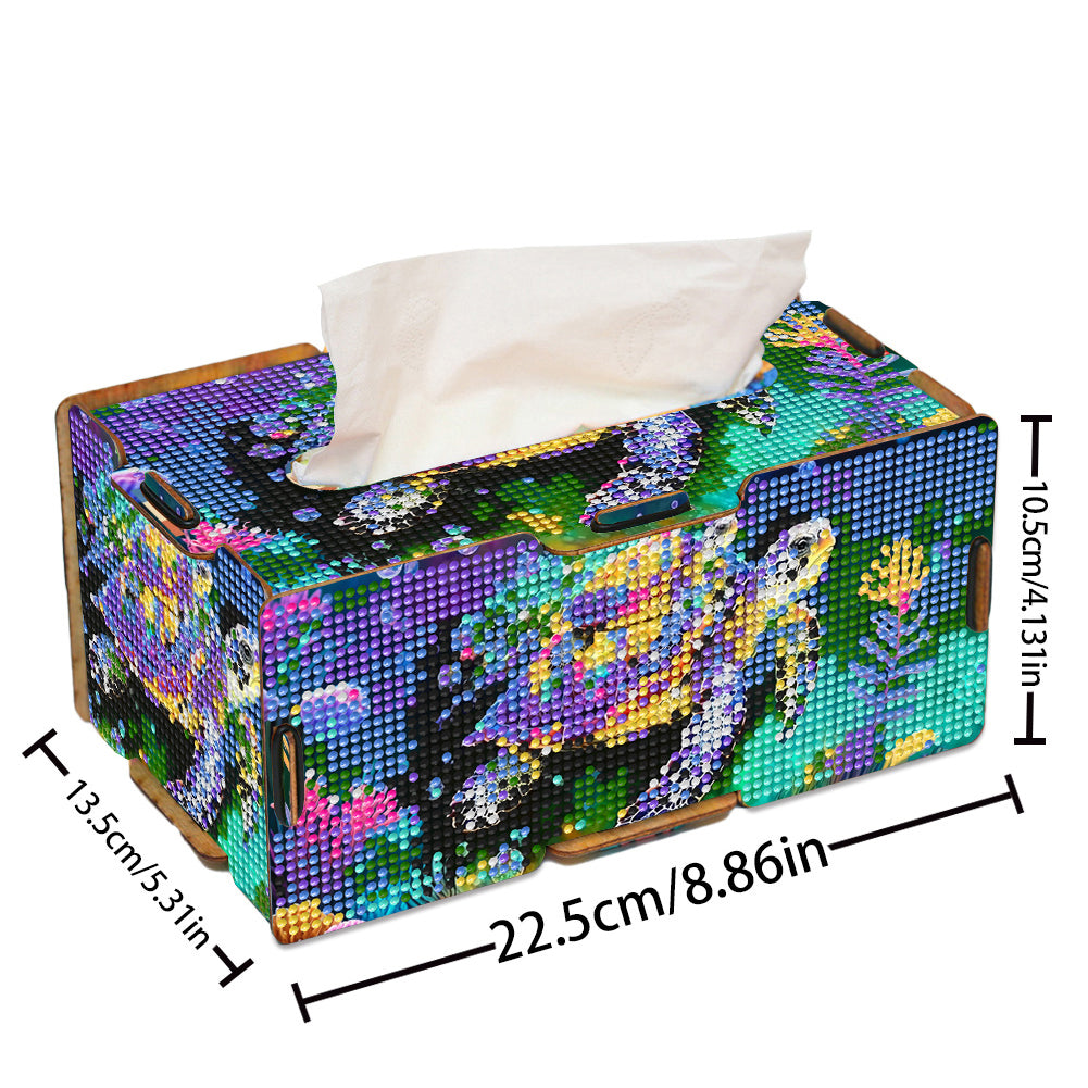 Diamond Painting Tissue Box Kits Decorative Rhinestone Craft Kit (Turtle)