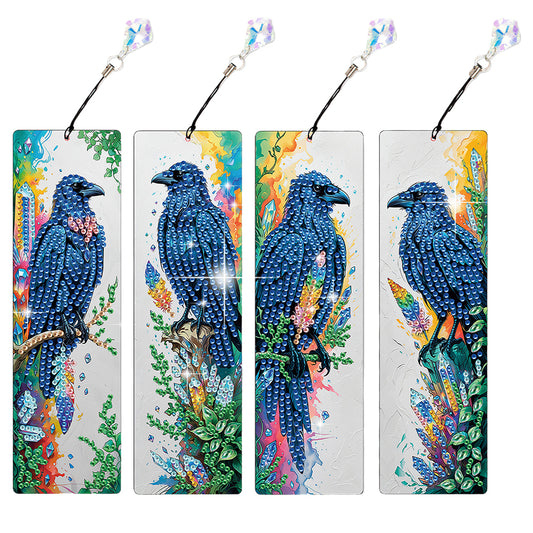 4Pcs Halloween Themed DIY Diamond Painting Bookmark for Reading Enthusiasts