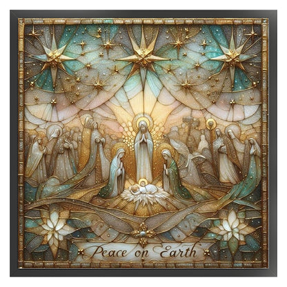 Nativity Cross-Stitch Character Kit - 14CT Stamped Cross Stitch 40*40CM