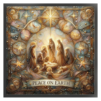 Nativity Cross-Stitch Character Kit - 14CT Stamped Cross Stitch 40*40CM