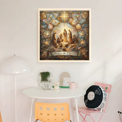 Nativity Cross-Stitch Character Kit - 14CT Stamped Cross Stitch 40*40CM
