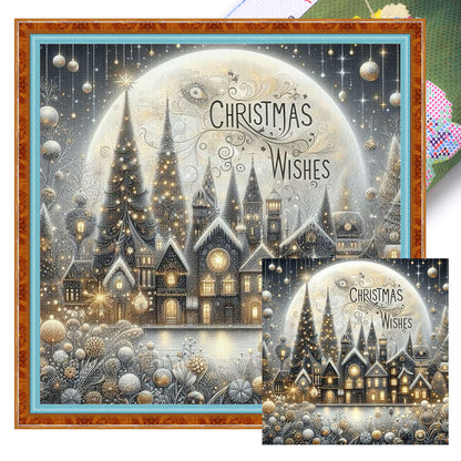 Christmas Scenery - 14CT Stamped Cross Stitch 40*40CM
