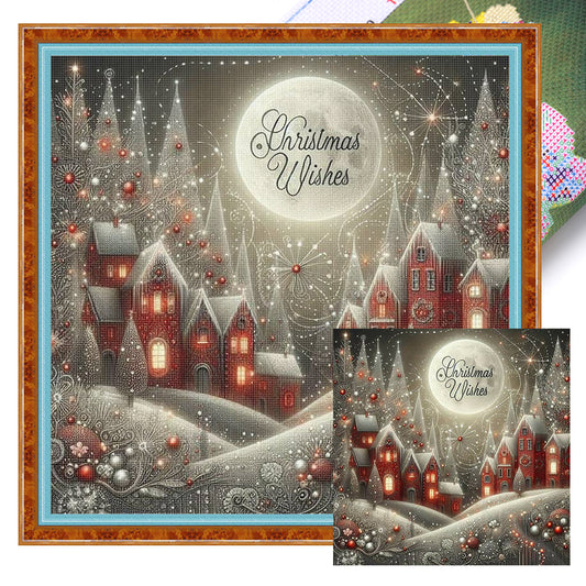 Christmas Scenery - 14CT Stamped Cross Stitch 40*40CM