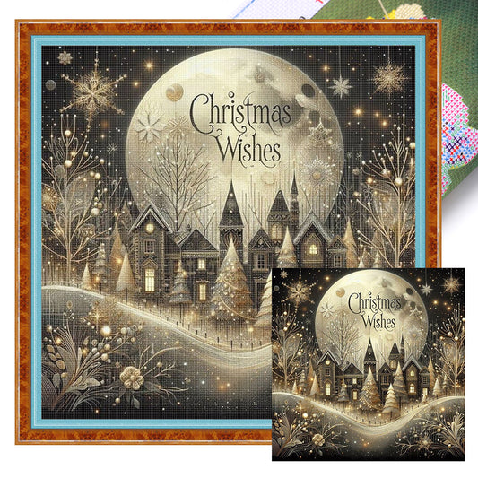 Christmas Scenery - 14CT Stamped Cross Stitch 40*40CM