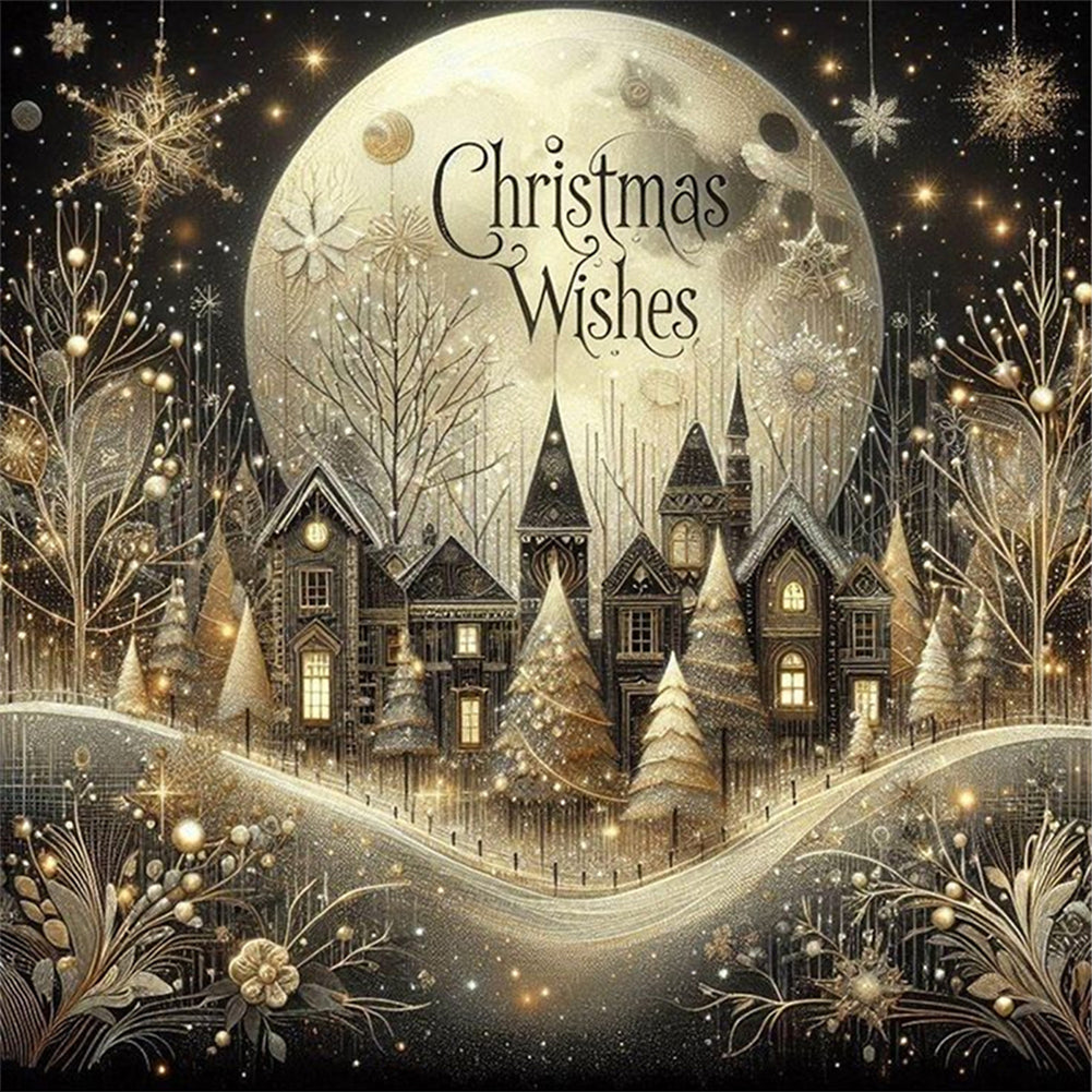 Christmas Scenery - 14CT Stamped Cross Stitch 40*40CM