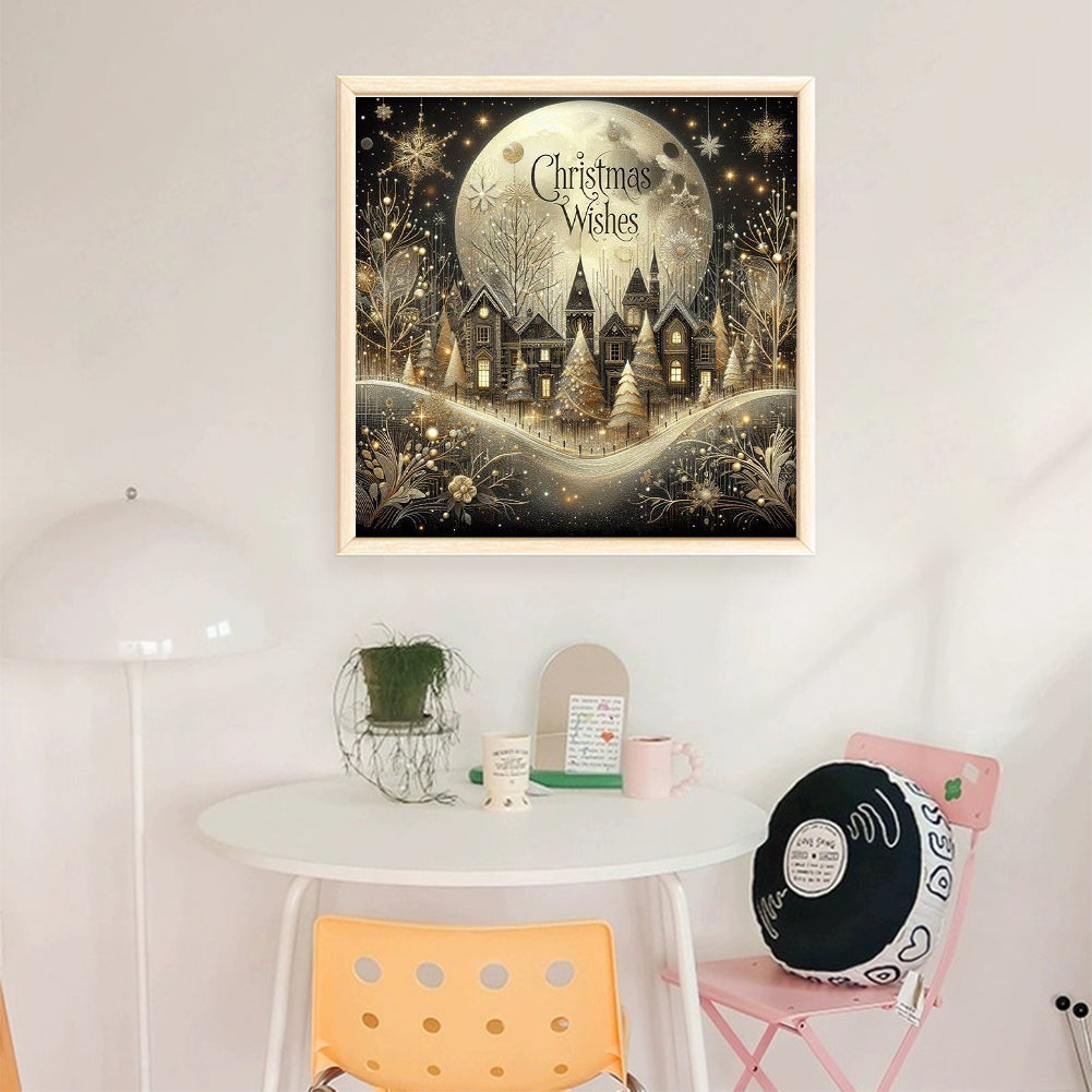 Christmas Scenery - 14CT Stamped Cross Stitch 40*40CM