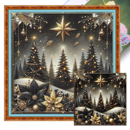 Christmas Scenery - 14CT Stamped Cross Stitch 40*40CM