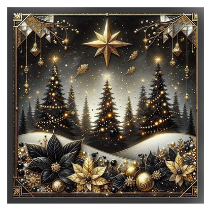 Christmas Scenery - 14CT Stamped Cross Stitch 40*40CM