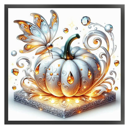 Pumpkin Butterfly - 18CT Stamped Cross Stitch 25*25CM