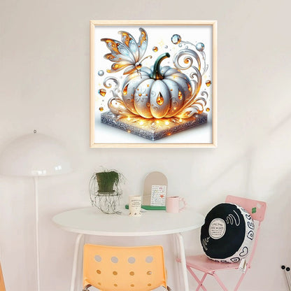 Pumpkin Butterfly - 18CT Stamped Cross Stitch 25*25CM