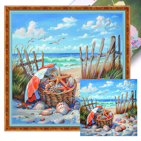 Beach Scenery - 11CT Stamped Cross Stitch 50*50CM