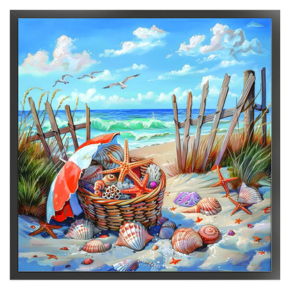 Beach Scenery - 11CT Stamped Cross Stitch 50*50CM