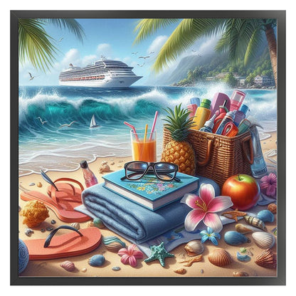 Beach Scenery - 11CT Stamped Cross Stitch 50*50CM
