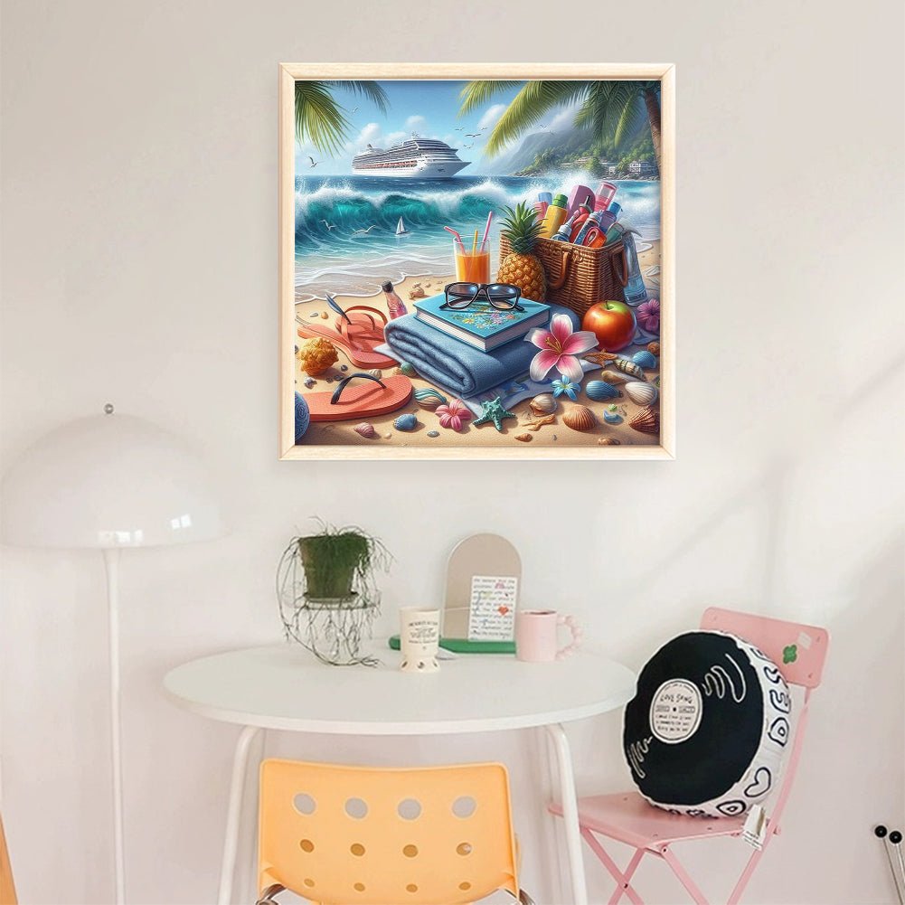 Beach Scenery - 11CT Stamped Cross Stitch 50*50CM