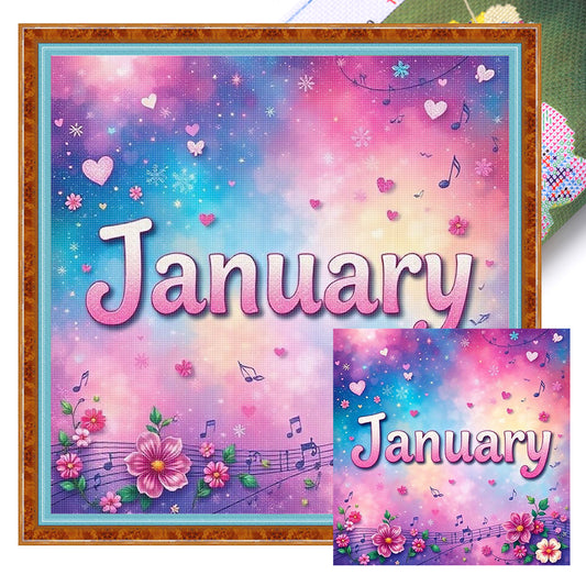 January - 18CT Stamped Cross Stitch 25*25CM