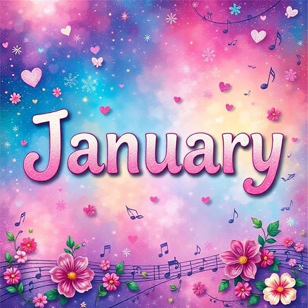 January - 18CT Stamped Cross Stitch 25*25CM