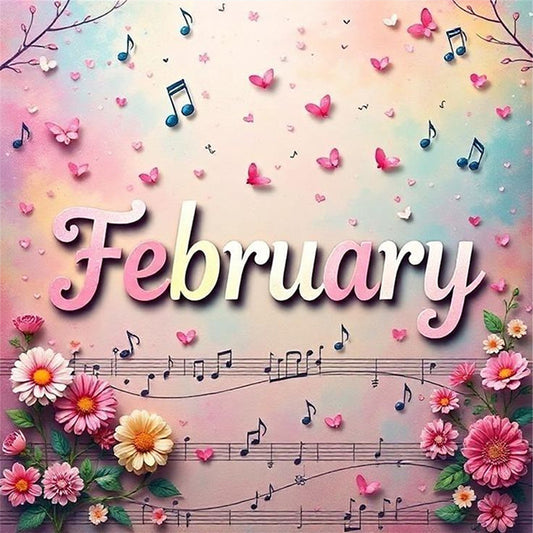 February - 18CT Stamped Cross Stitch 25*25CM
