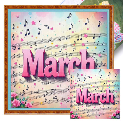 March - 18CT Stamped Cross Stitch 25*25CM