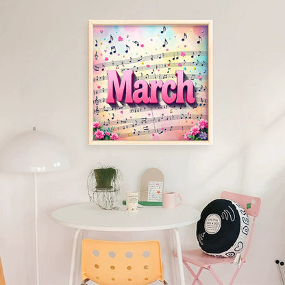March - 18CT Stamped Cross Stitch 25*25CM
