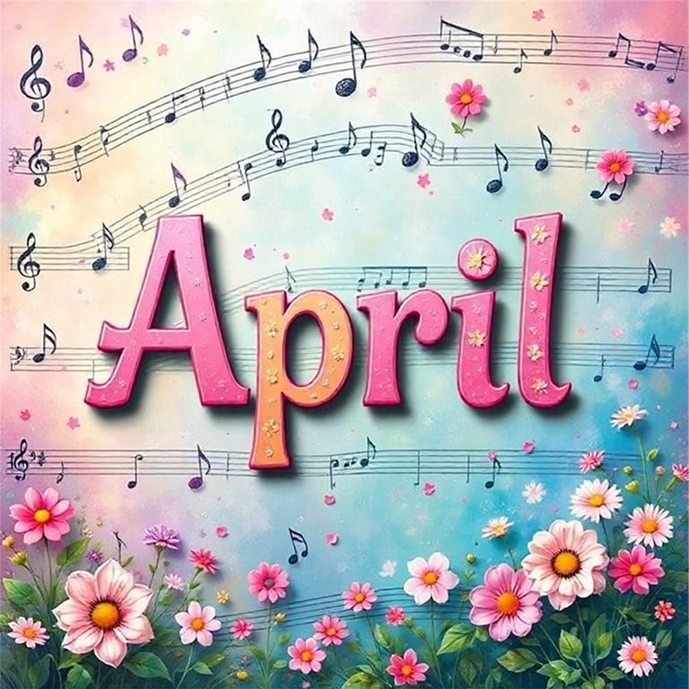 April - 18CT Stamped Cross Stitch 25*25CM
