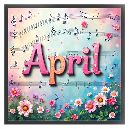 April - 18CT Stamped Cross Stitch 25*25CM