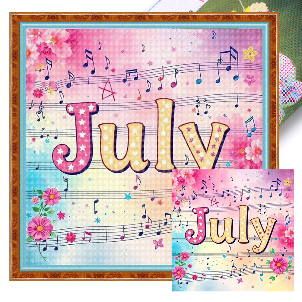July - 18CT Stamped Cross Stitch 25*25CM