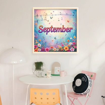 September - 18CT Stamped Cross Stitch 25*25CM