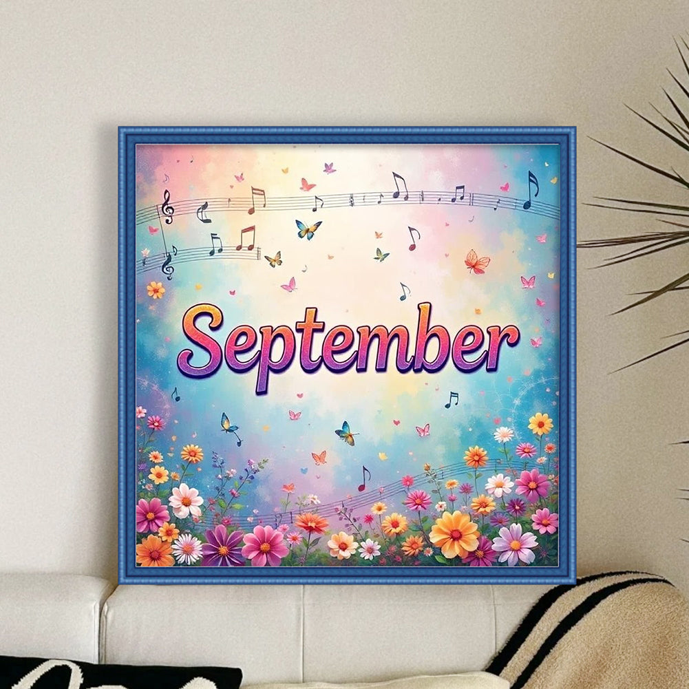 September - 18CT Stamped Cross Stitch 25*25CM