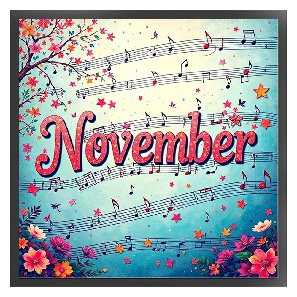 November - 18CT Stamped Cross Stitch 25*25CM