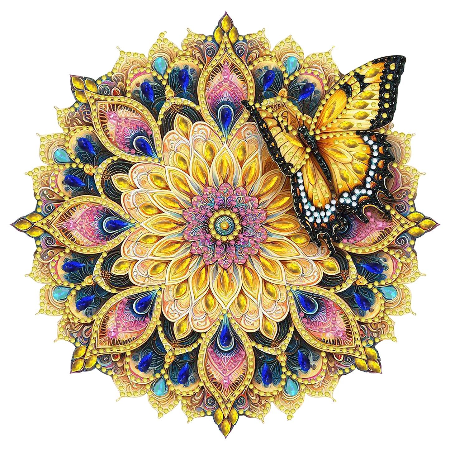 Butterfly Mandala 2D Flat DIY Diamond Art Pendant Wall Decor for Home & Windows