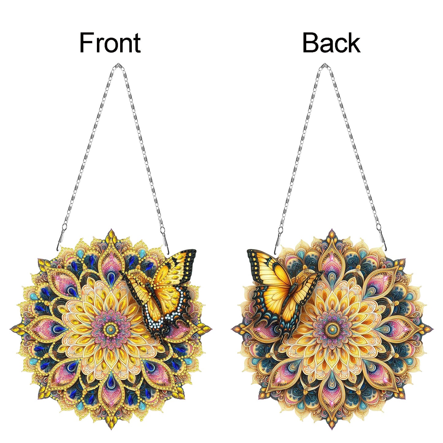 Butterfly Mandala 2D Flat DIY Diamond Art Pendant Wall Decor for Home & Windows