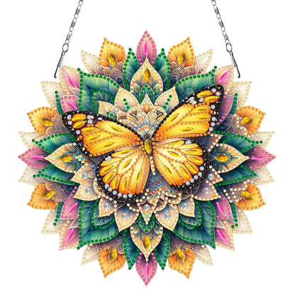 Butterfly Mandala 2D Flat DIY Diamond Art Pendant Wall Decor for Home & Windows