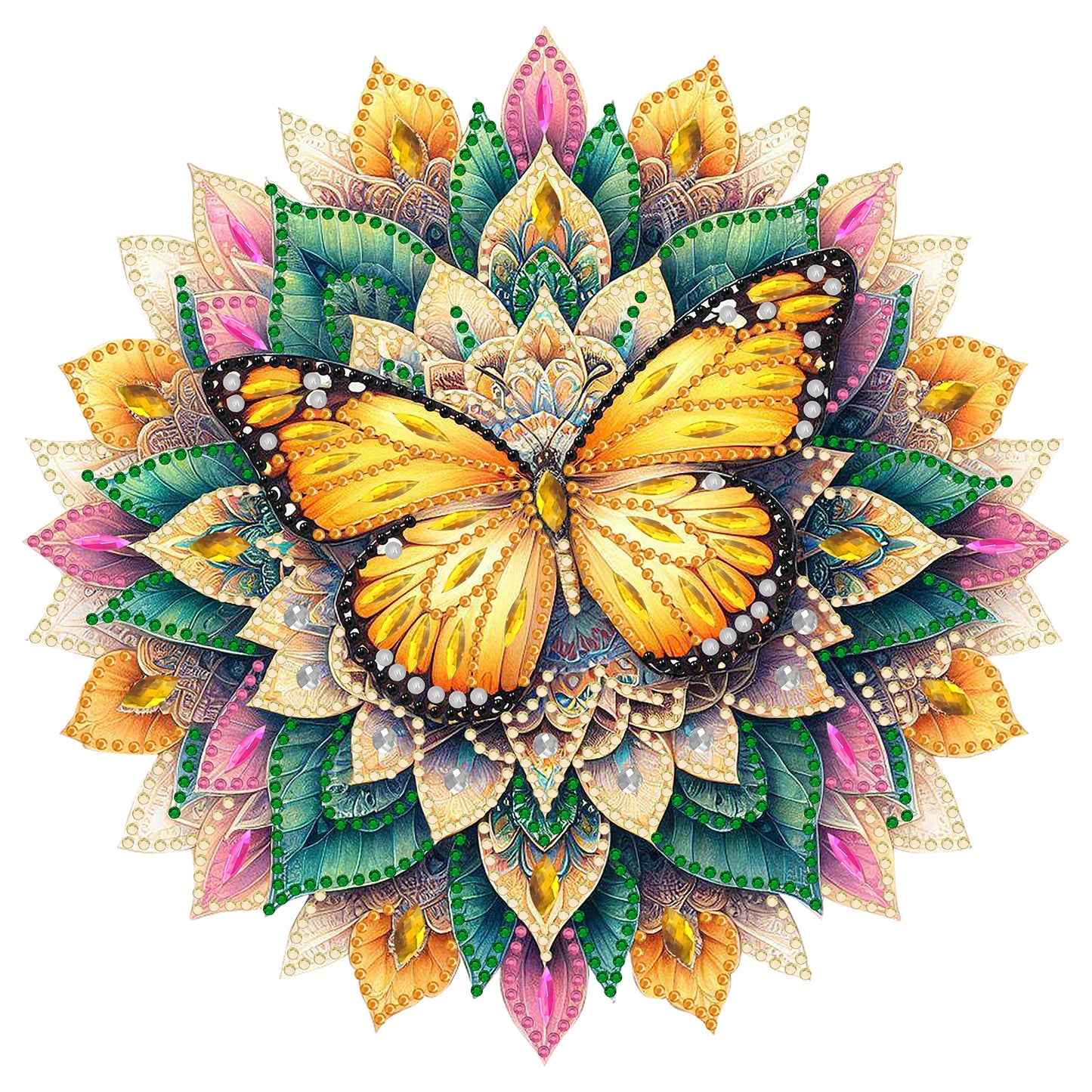 Butterfly Mandala 2D Flat DIY Diamond Art Pendant Wall Decor for Home & Windows