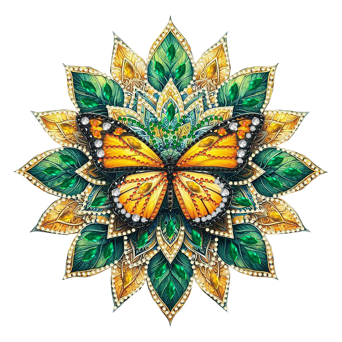 Butterfly Mandala 2D Flat DIY Diamond Art Pendant Wall Decor for Home & Windows