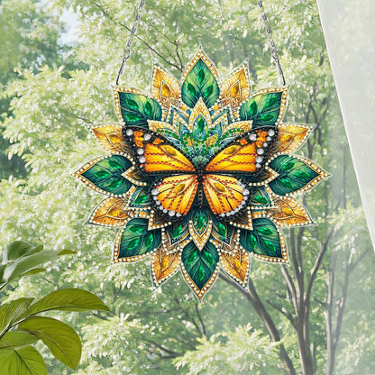 Butterfly Mandala 2D Flat DIY Diamond Art Pendant Wall Decor for Home & Windows