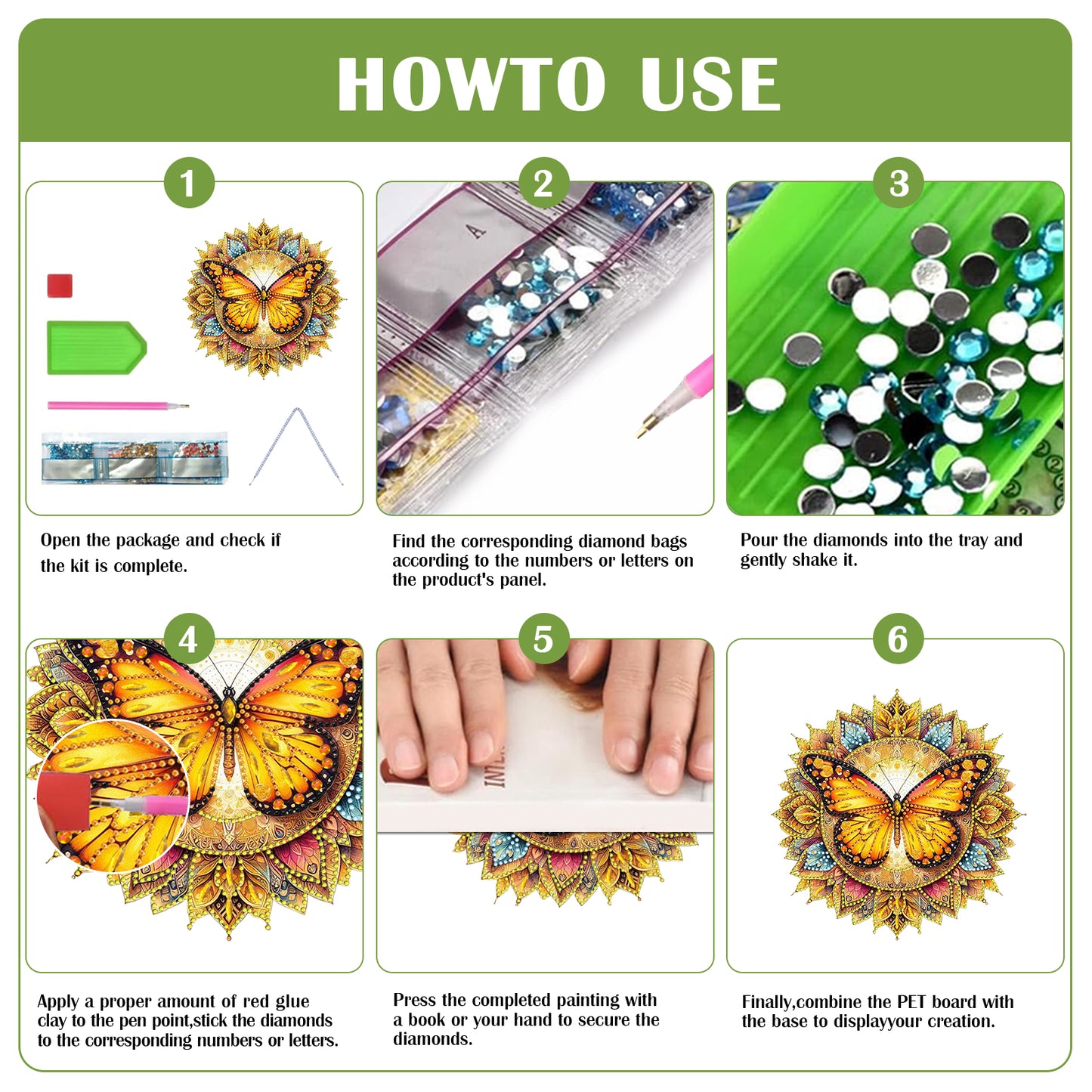 Butterfly Mandala 2D Flat DIY Diamond Art Pendant Wall Decor for Home & Windows