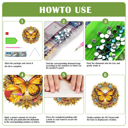 Butterfly Mandala 2D Flat DIY Diamond Art Pendant Wall Decor for Home & Windows