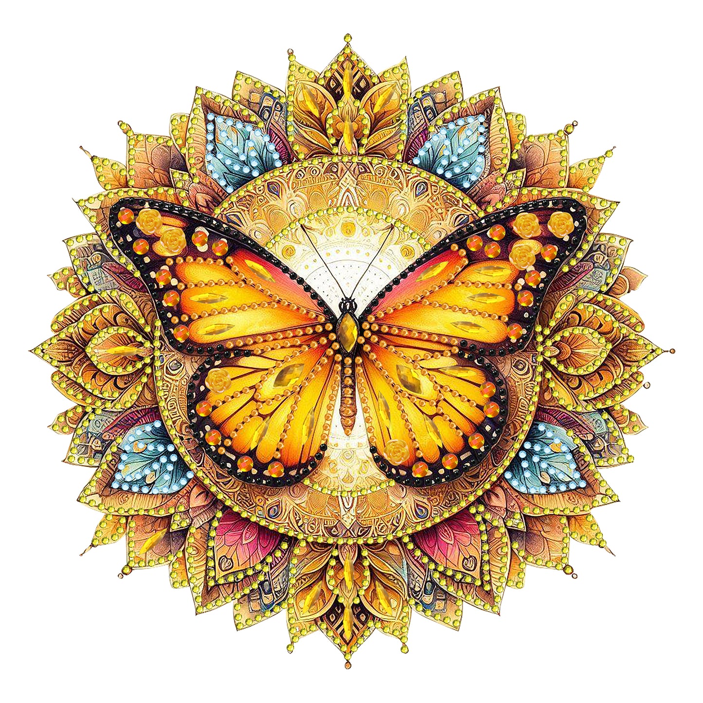 Butterfly Mandala 2D Flat DIY Diamond Art Pendant Wall Decor for Home & Windows