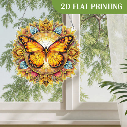 Butterfly Mandala 2D Flat DIY Diamond Art Pendant Wall Decor for Home & Windows