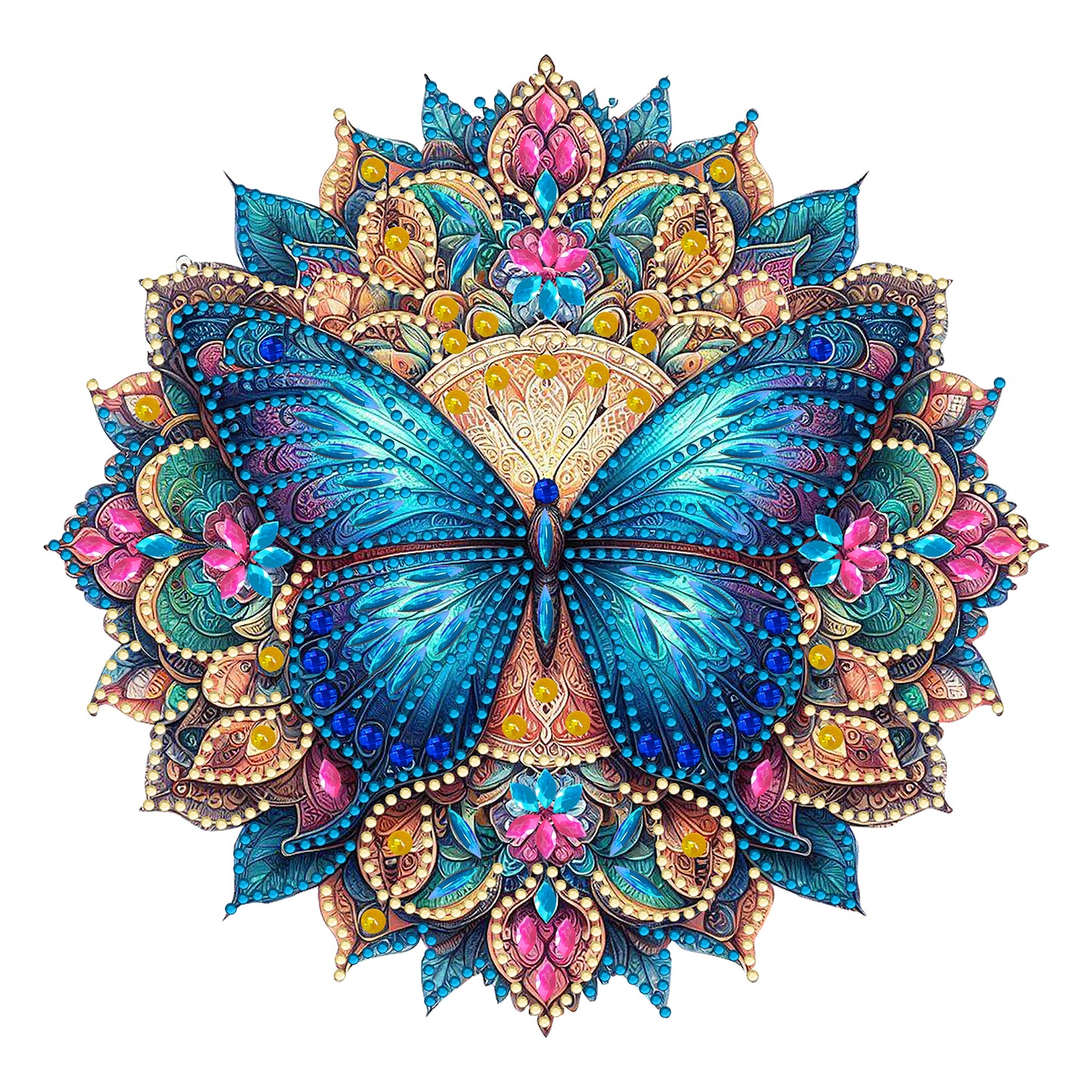 Butterfly Mandala 2D Flat DIY Diamond Art Pendant Wall Decor for Home & Windows