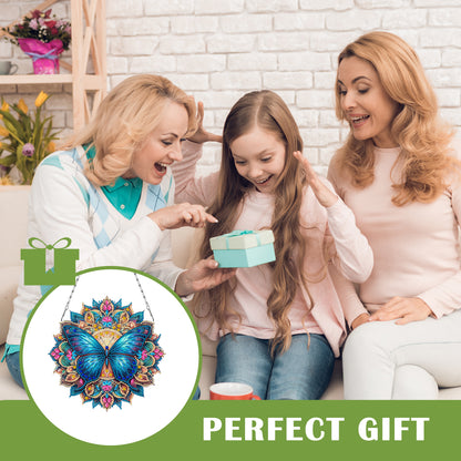 Butterfly Mandala 2D Flat DIY Diamond Art Pendant Wall Decor for Home & Windows