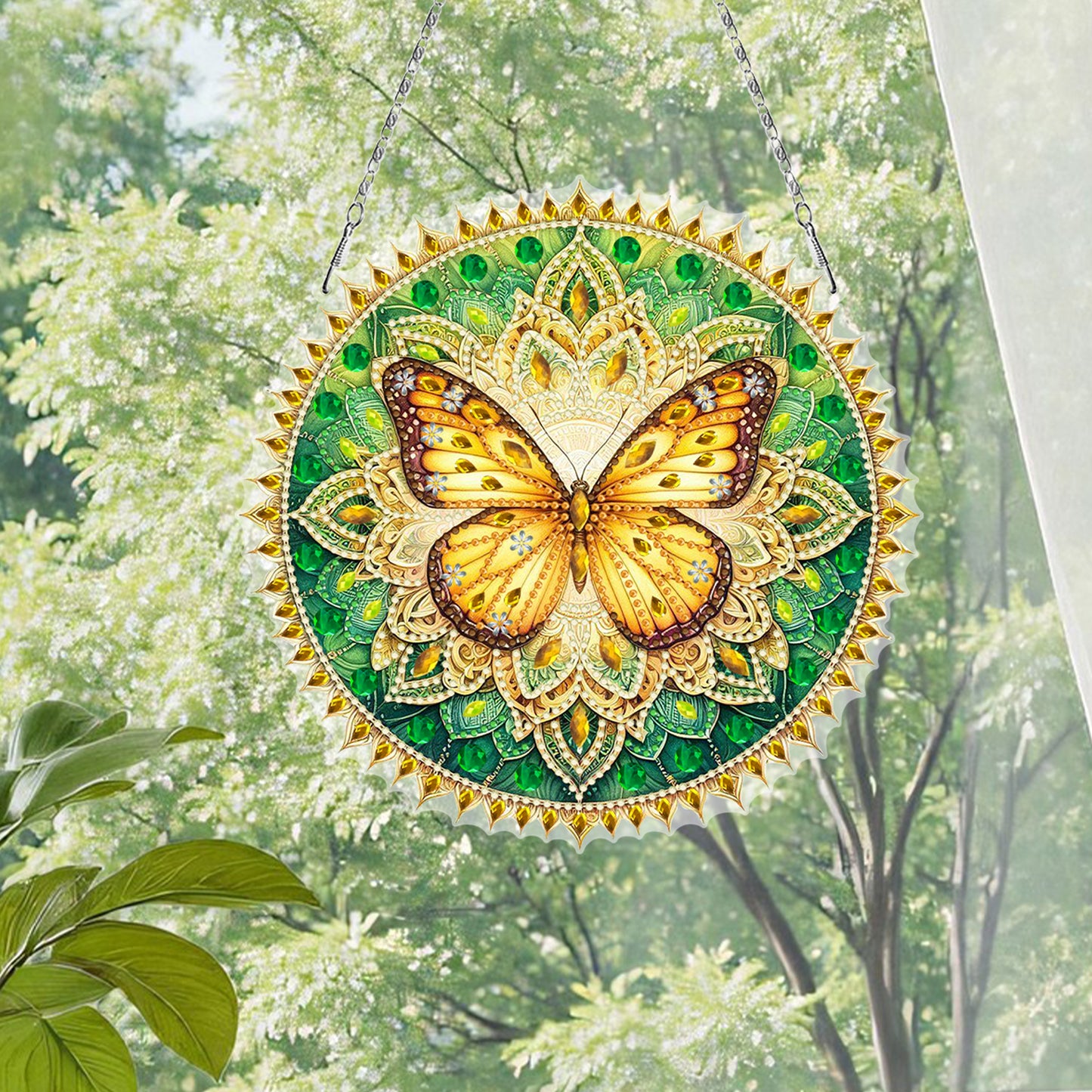 Butterfly Mandala 2D Flat DIY Diamond Art Pendant Wall Decor for Home & Windows