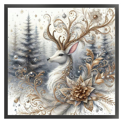 Winter Elk - 11CT Stamped Cross Stitch 40*40CM