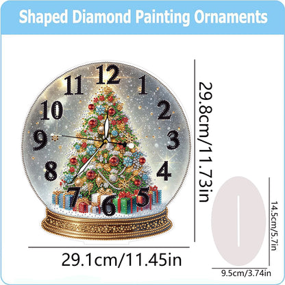 Christmas Crystal Ball Design 2D Flat Acrylic DIY Diamond Painting Clock Kit
