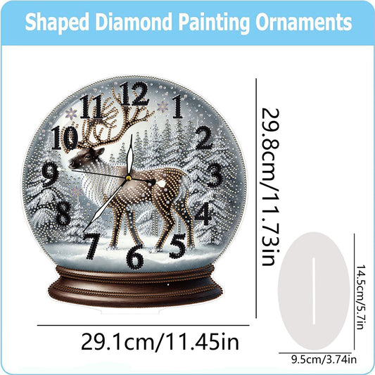 Christmas Crystal Ball Design 2D Flat Acrylic DIY Diamond Painting Clock Kit