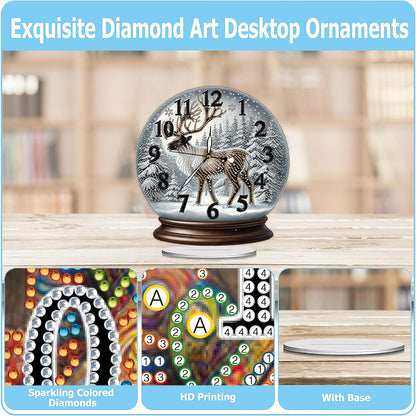 Christmas Crystal Ball Design 2D Flat Acrylic DIY Diamond Painting Clock Kit