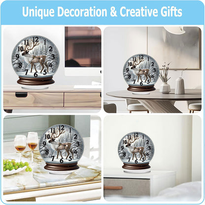 Christmas Crystal Ball Design 2D Flat Acrylic DIY Diamond Painting Clock Kit